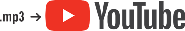 image showing .mp3 with an arrow pointing to the YouTube logo